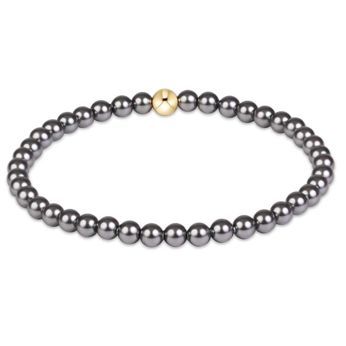 Classic Pearl Dark Grey 4mm Bracelet