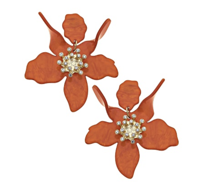 Chloe Resin Flower Statement Earrings