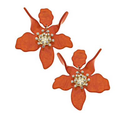 Chloe Resin Flower Statement Earrings