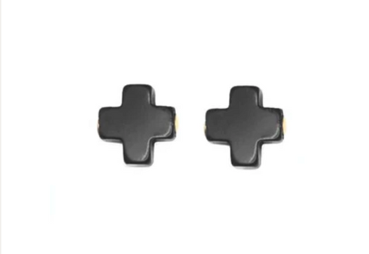 Signature Cross Stud - Onyx