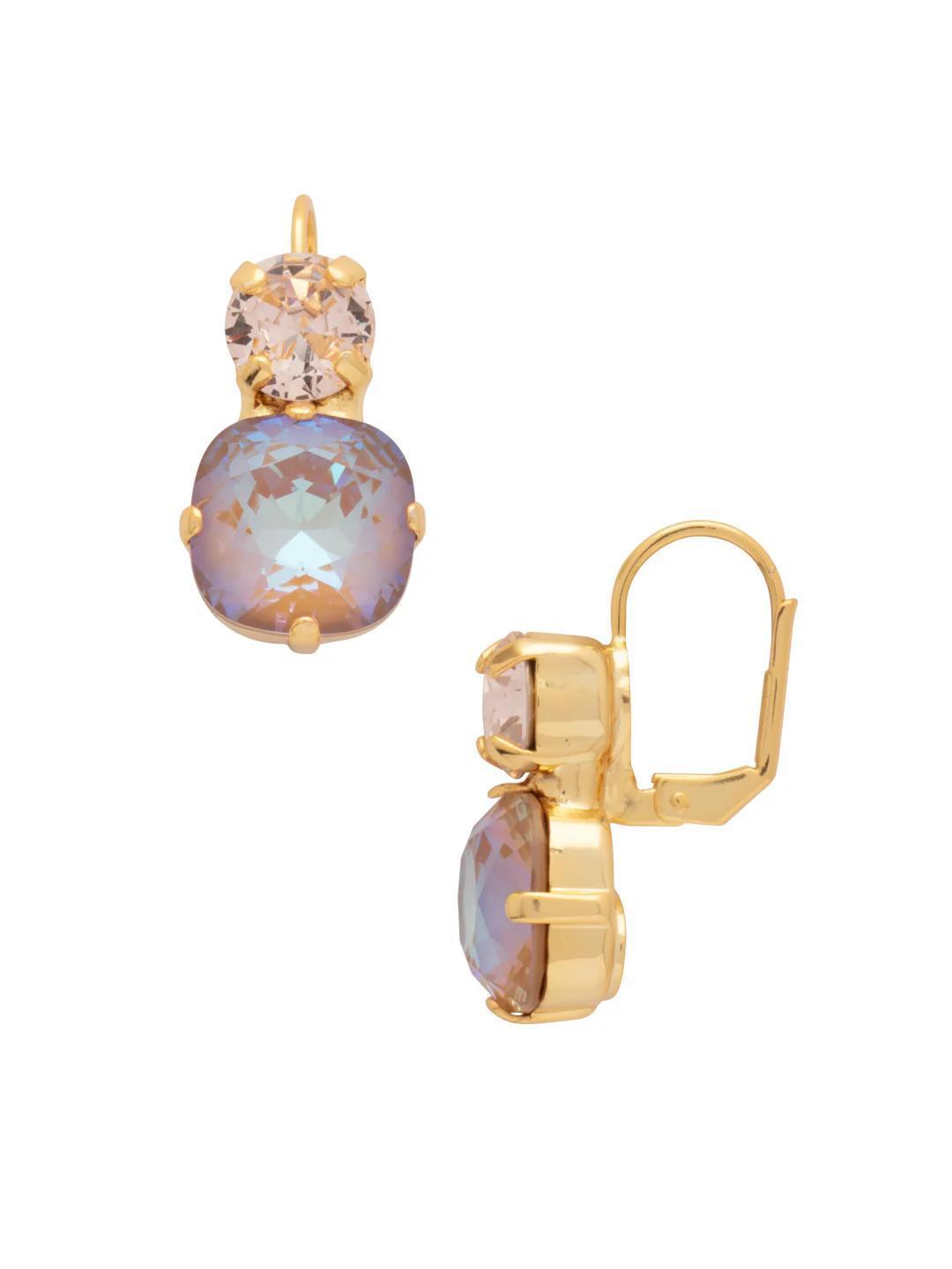 Cushion-Cut Round Dangle Earrings