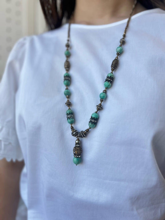 Amazonite Vintage Bead Necklace