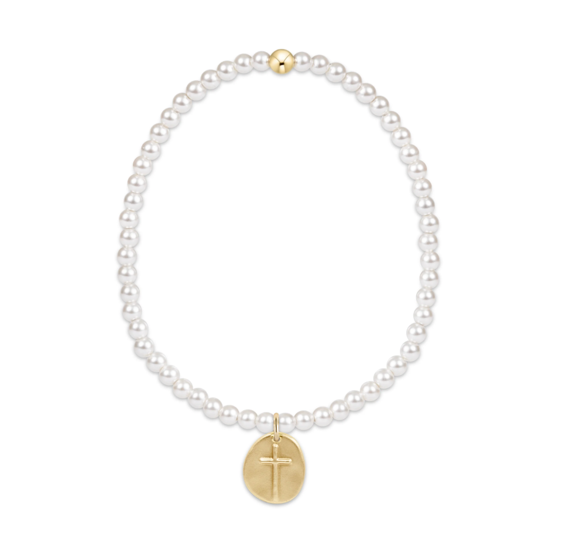 Enewton Extends - Classic Pearl 3mm Bead Bracelet - Inspire Small Gold Charm