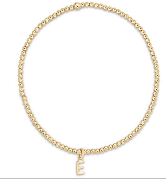 Classic Gold 2mm Bead Bracelet - Respect Gold Charm - S