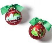 O CHRISTMAS TREE FARM ROUND GLASS ORNAMENT
