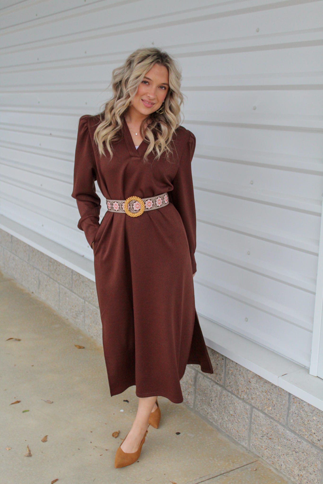 Effortlessly In Love Brown Maxi Dress