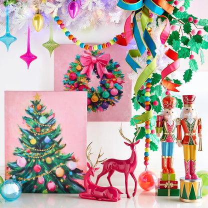 Pink Holly Felt Spray Decor
