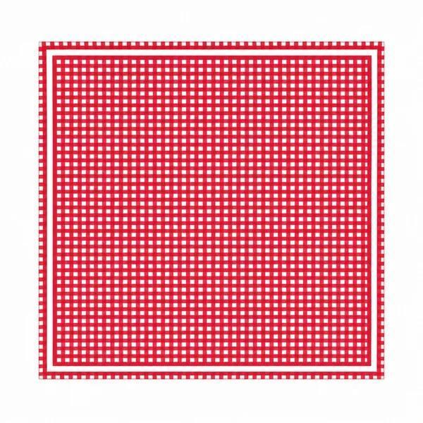 French Picnic Red Gingham Satin Silk Square Scarf