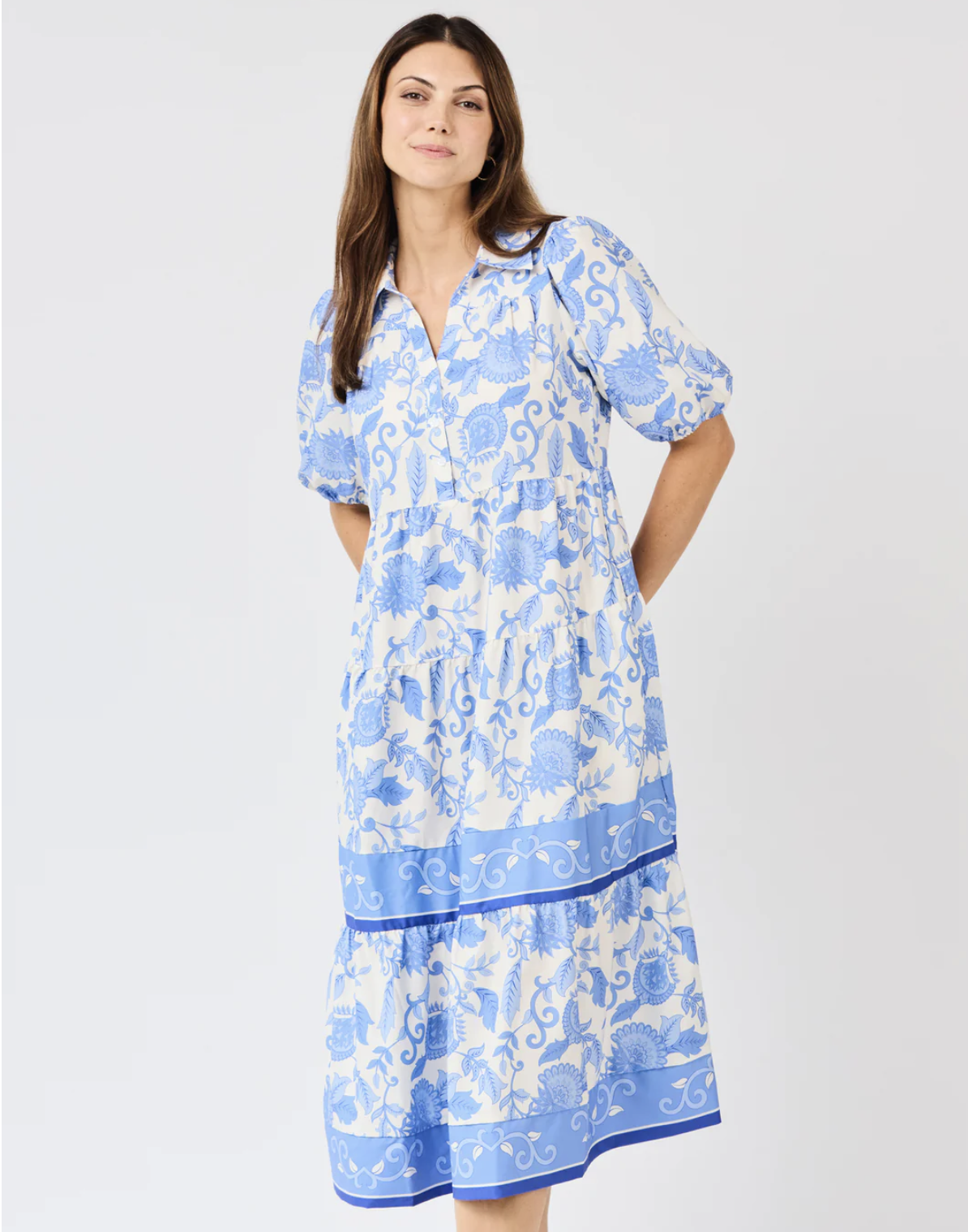 Dress Eloise Porcelain Vines Blue