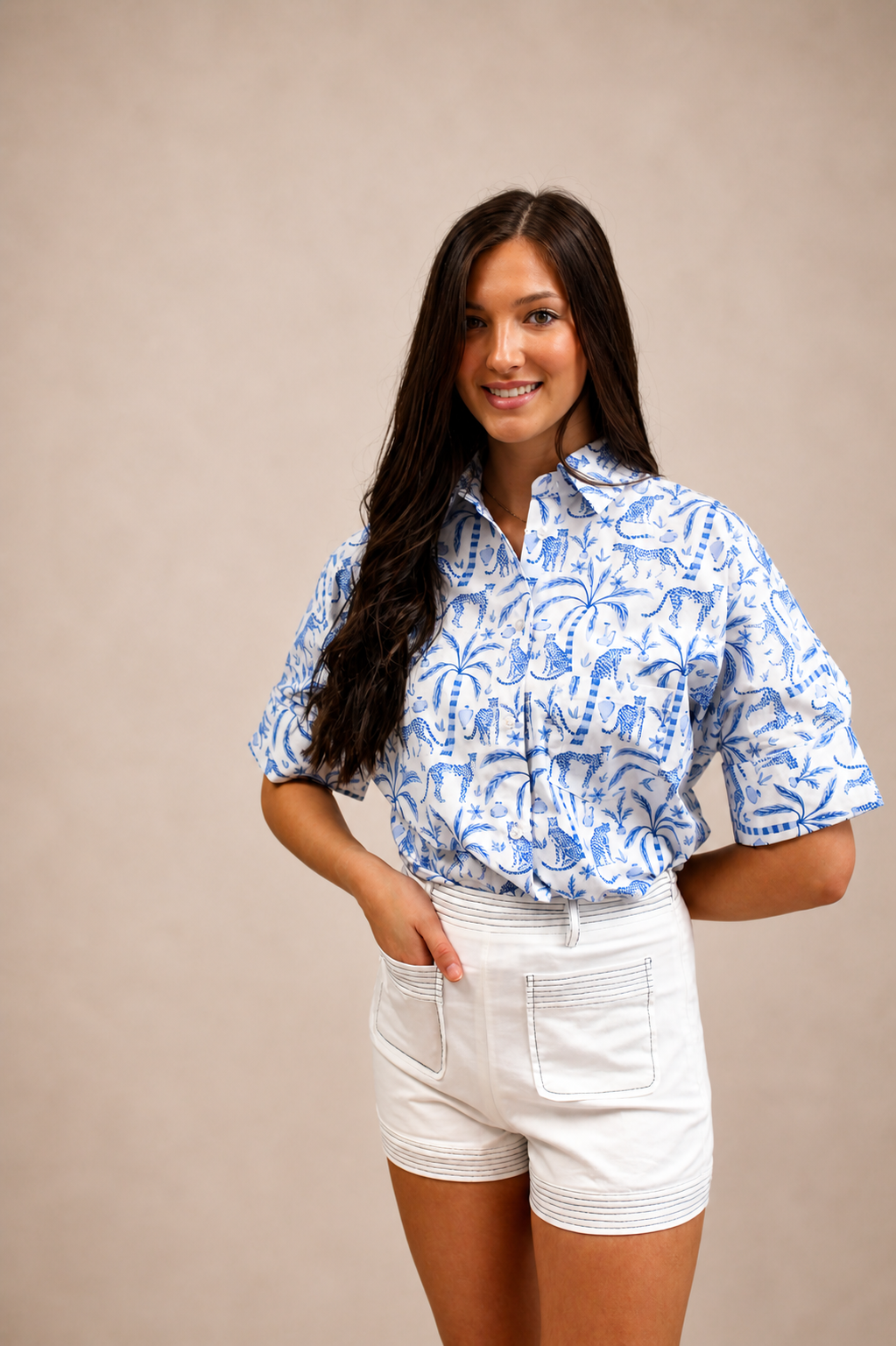 Abby Swing Top Blue Jungle