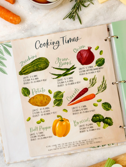 Beige Gingham Large Recipe Binder