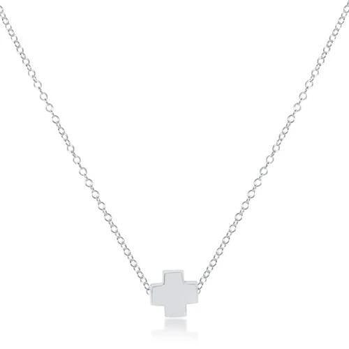 16" Necklace Sterling - Signature Cross Sterling Charm