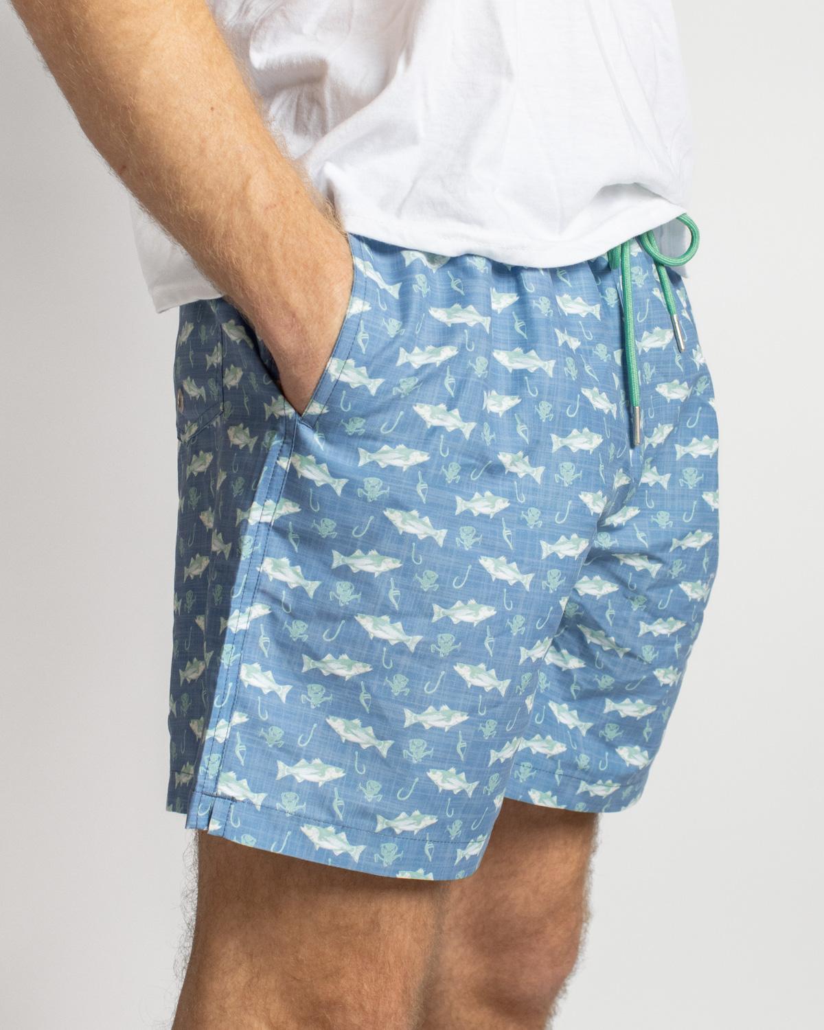 Men's Angler Swim Trunks Blue/Aqua