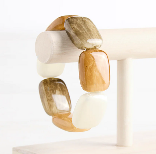 The Chicklet Cooling Bracelet - Sand/White/Slate Size 6