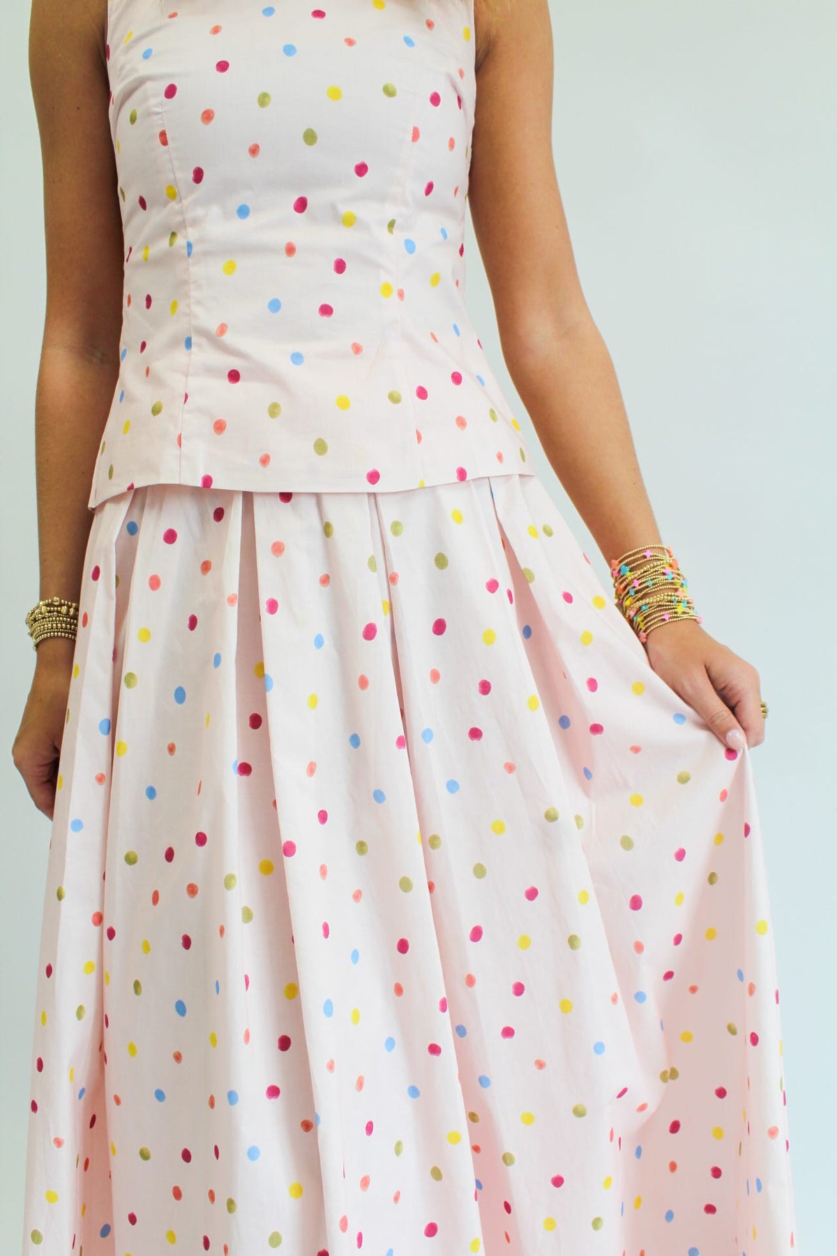 Pink Rainbow Paradise Polka Dot Set