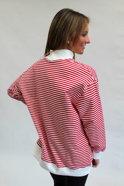 Here We Go Mockneck Sweatshirt