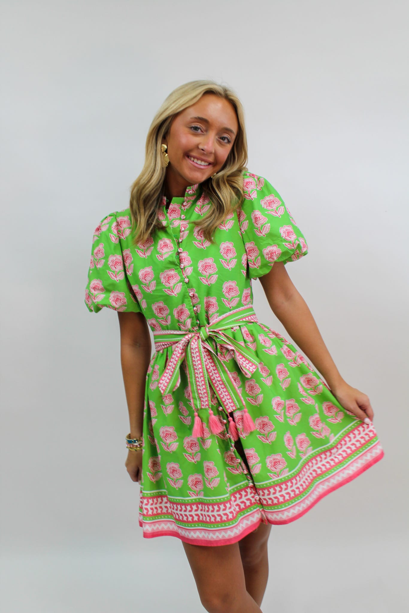 Pink Poppies Mini Dress