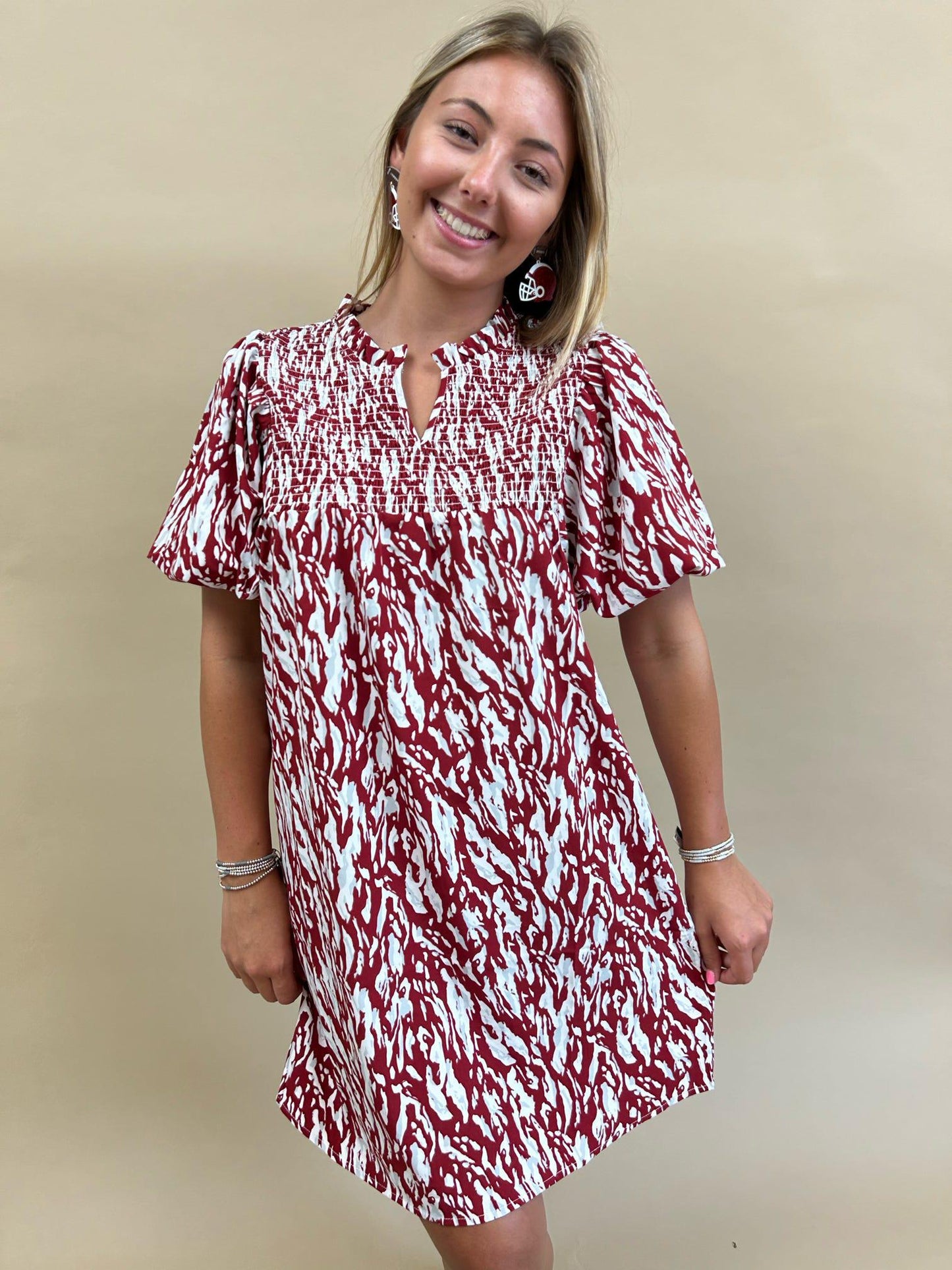 Amelia Tiger Tail Crimson/White L
