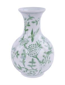 6.25"H X 64.25"Dia Porcelain Green Vase