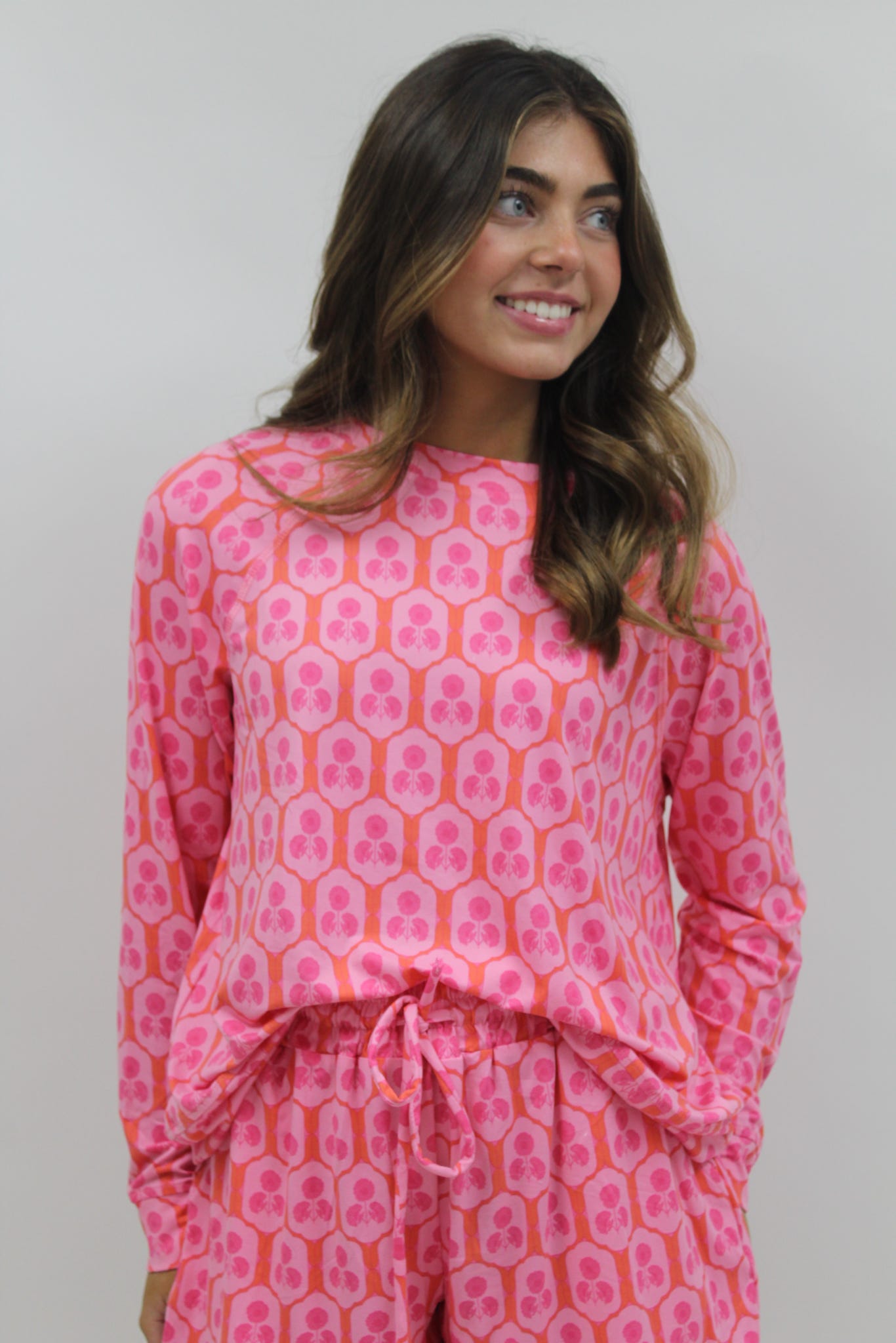 Short Set Annie Rosette Charm Pink