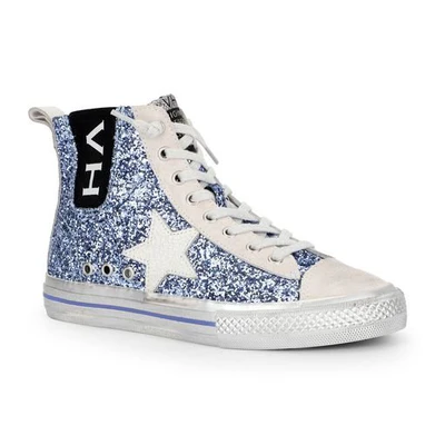 Vintage Havana Alive High 3 White Star Blue Glitter High Top Sneaker