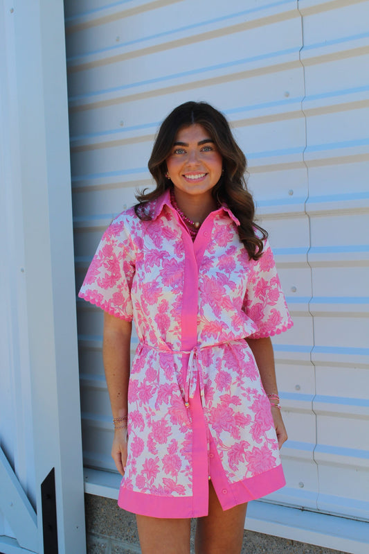 Pink Petals Classic Mini Dress