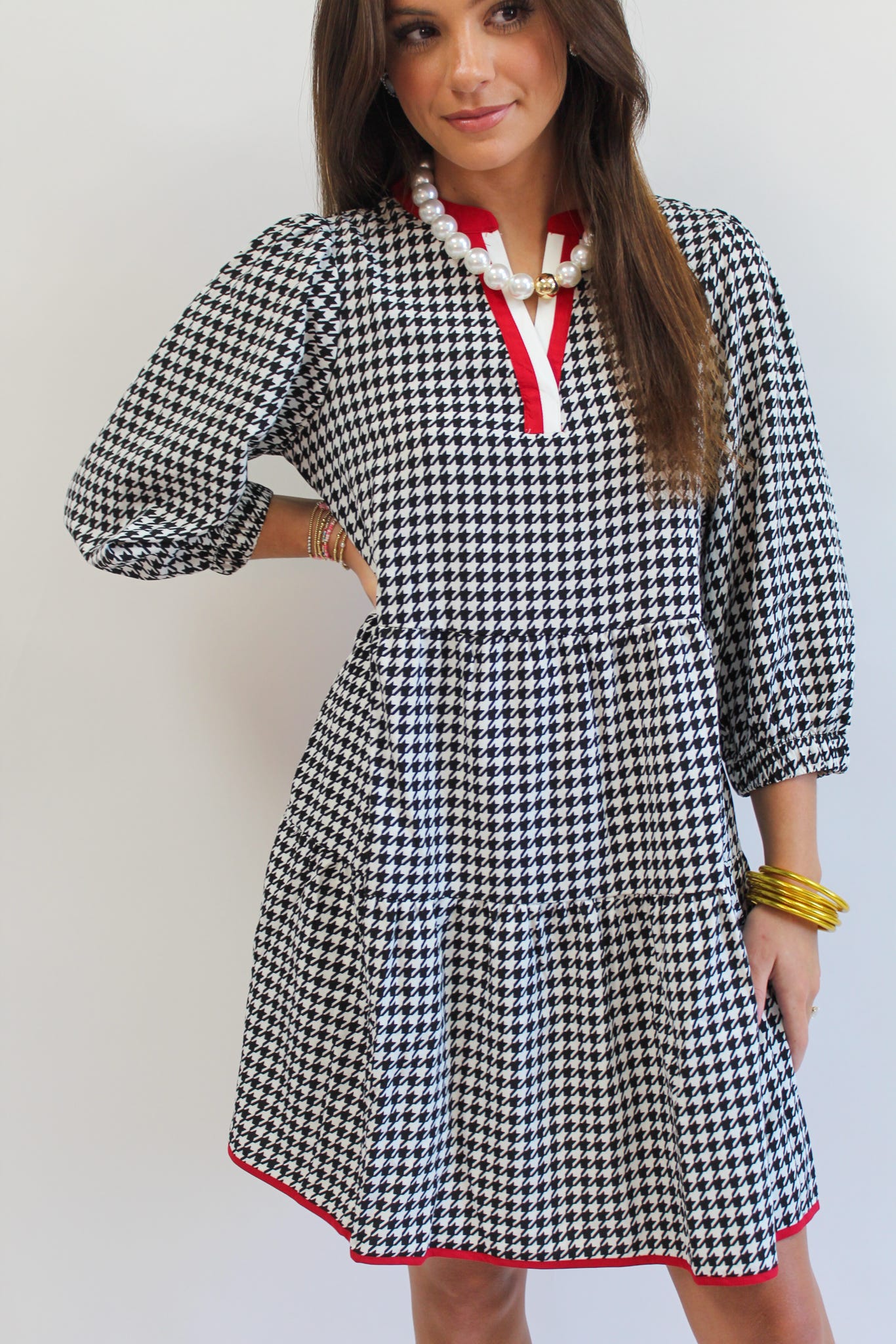Black Houndstooth Cooper Dress