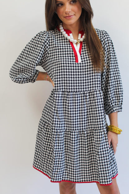 Black Houndstooth Cooper Dress