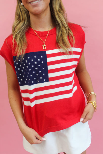 Stars & Stripes Short Sleeve Sweater