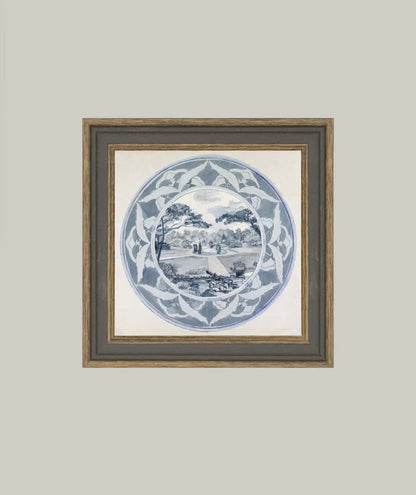 Garden View Design Framed Antique Art