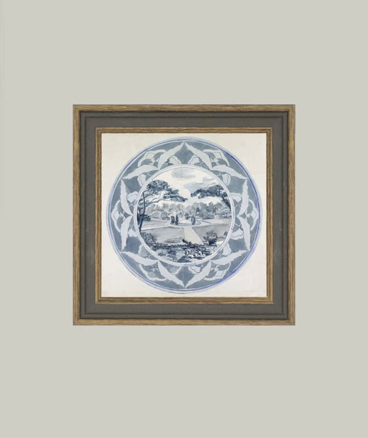 Garden View Design Framed Antique Art