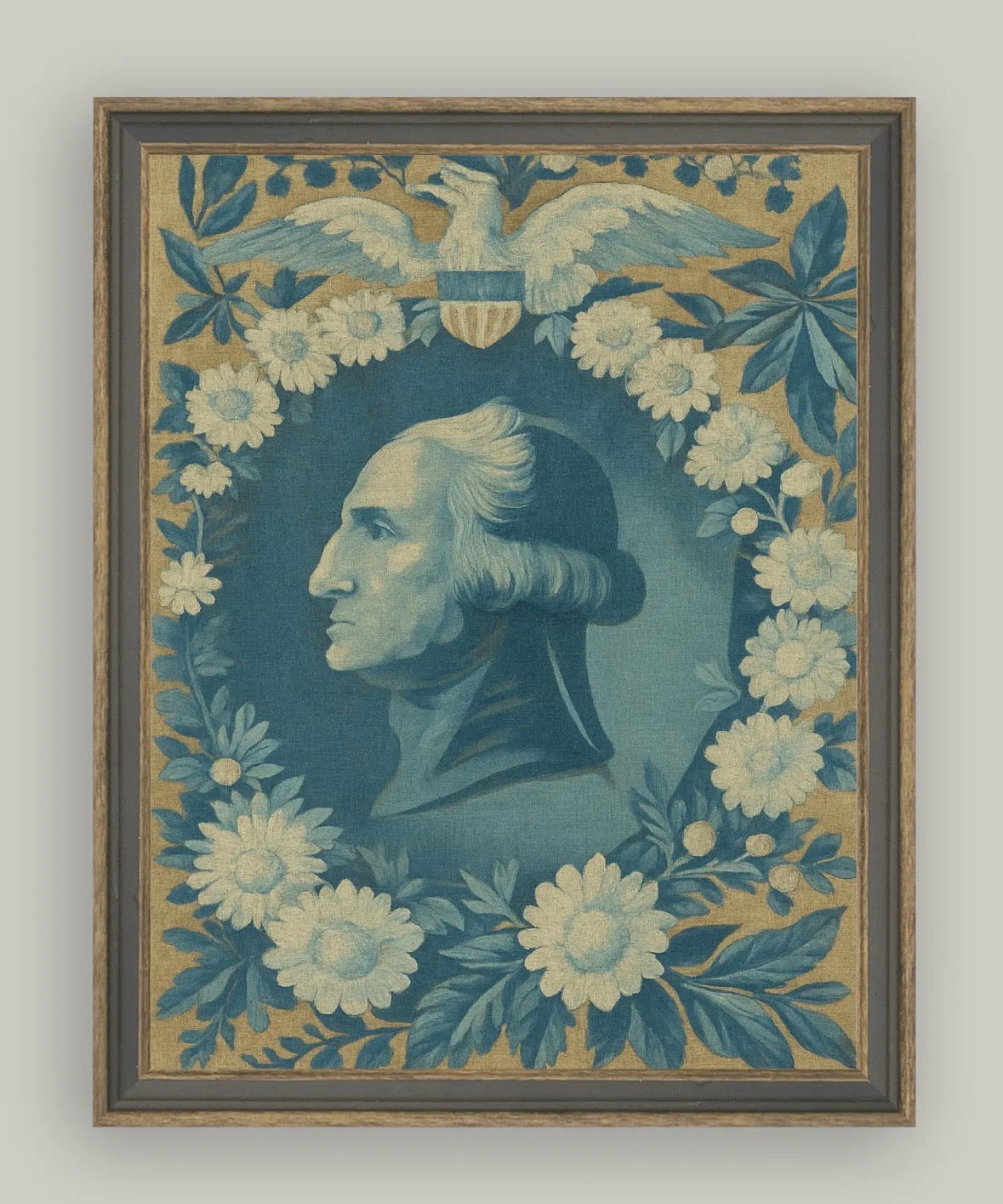 Portrait Wreathed in Blue Framed Art 4x6