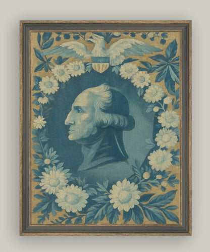 Portrait Wreathed in Blue Framed Art 4x6