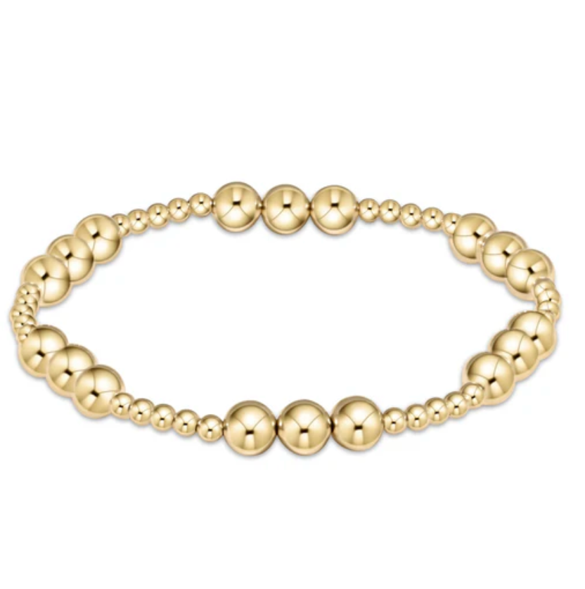 enewton Extends - Classic Joy Pattern 6mm Bead Bracelet - Gold