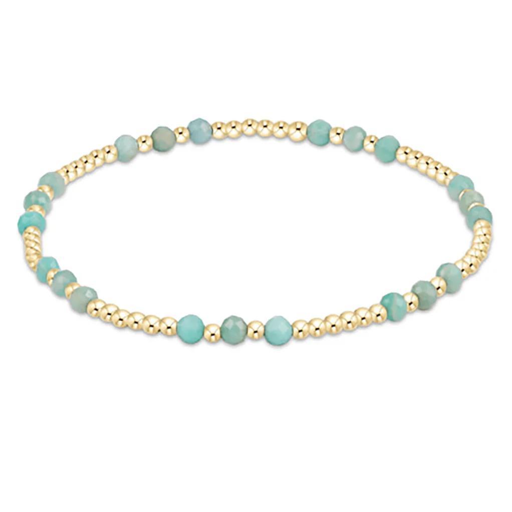 Joy 3mm Bracelet Gold- Amazonite
