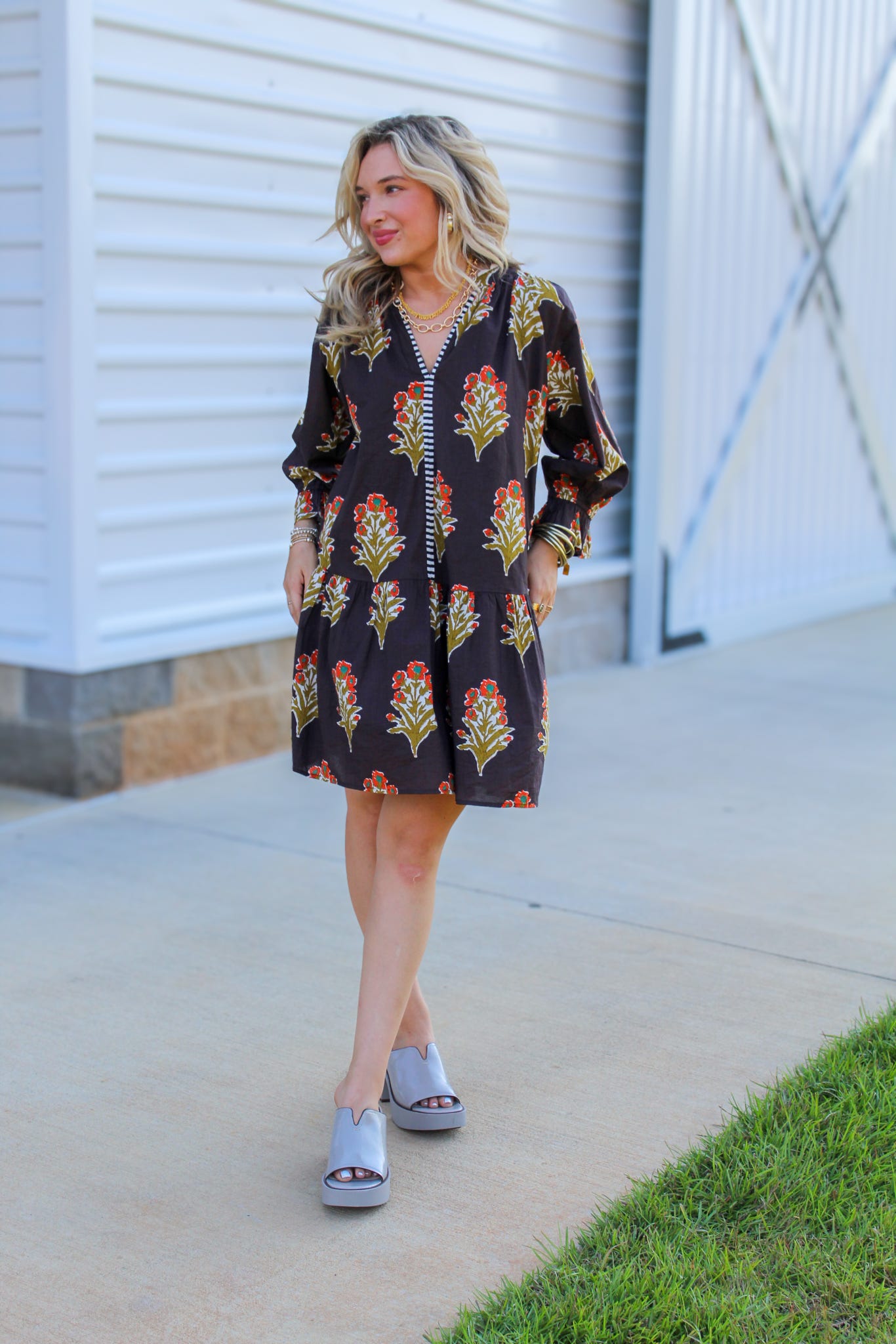 Cecily Detailed V-Neck Dress