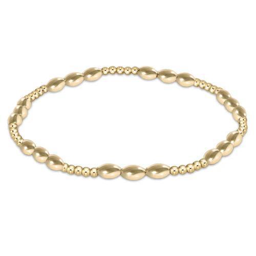 Harmony Joy Pattern 2mm Bead Bracelet - Gold