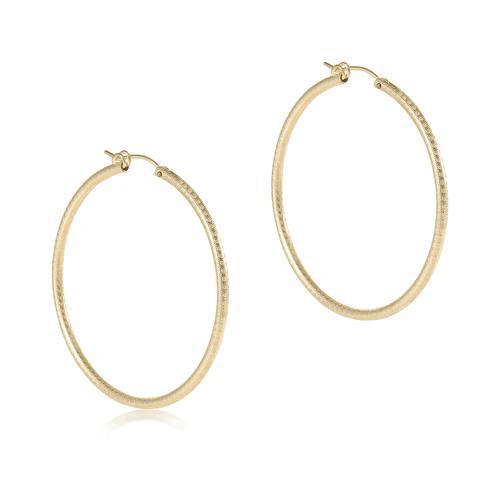 Round Gold 2" Post Hoop - 3mm - Smooth