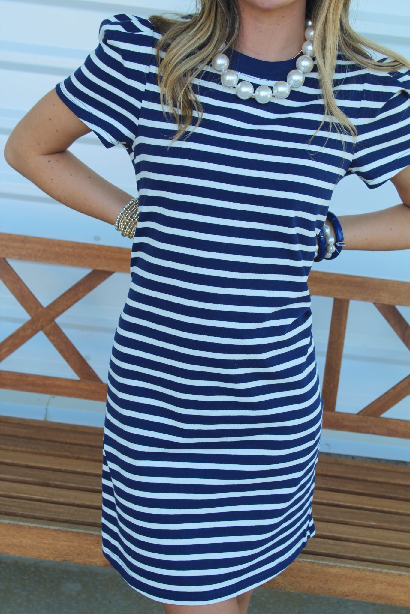 Navy/White Stripe Carolina Dress