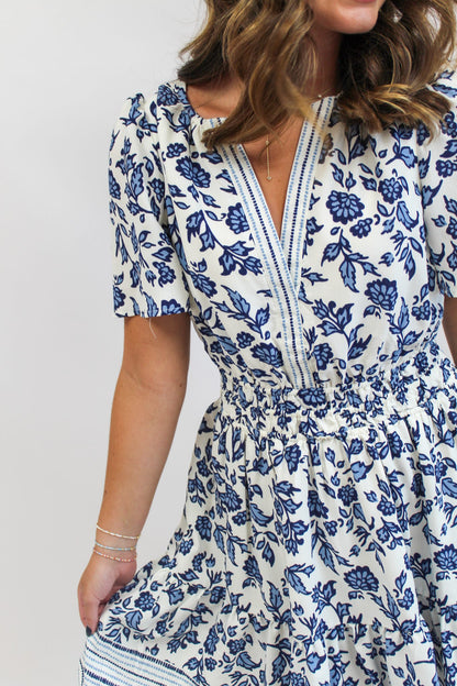 Tracey Mini Dress - Ivy Script Navy
