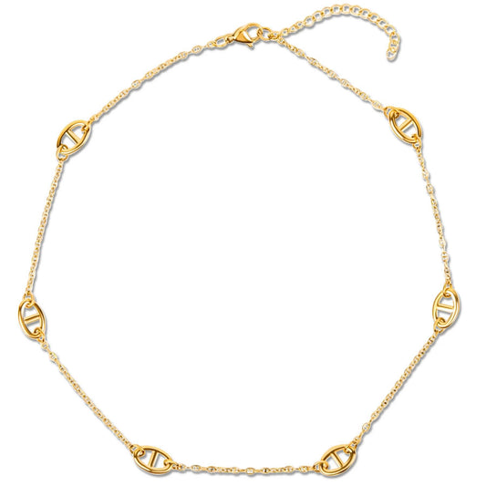 Mabel Anchor Chain Necklace- Gold