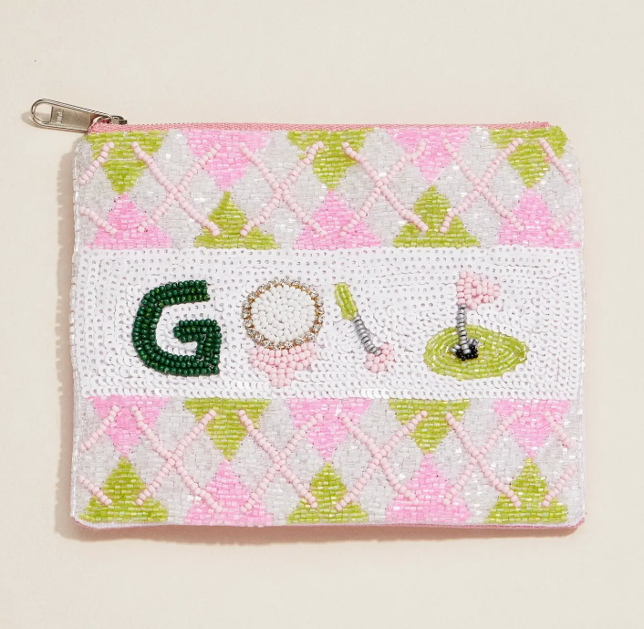 Golf Beaded Pouch