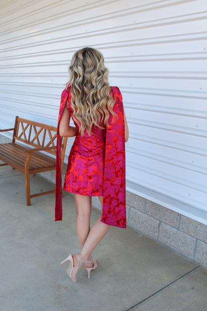 Majestic Roses A Line Mini Dress