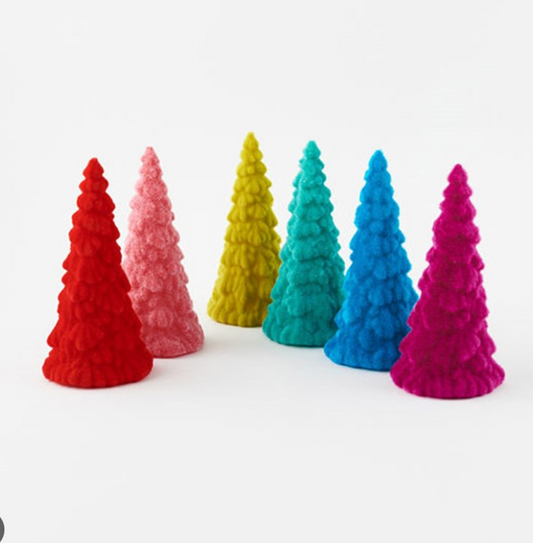 Flocked Display Tree, 6 Asst, PVC, 10''