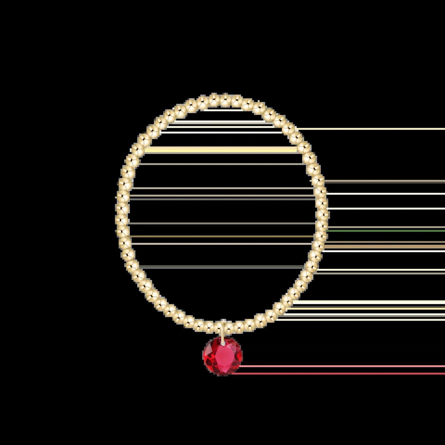 Classic Gold 3mm Bracelet- Reflection Charm- 07