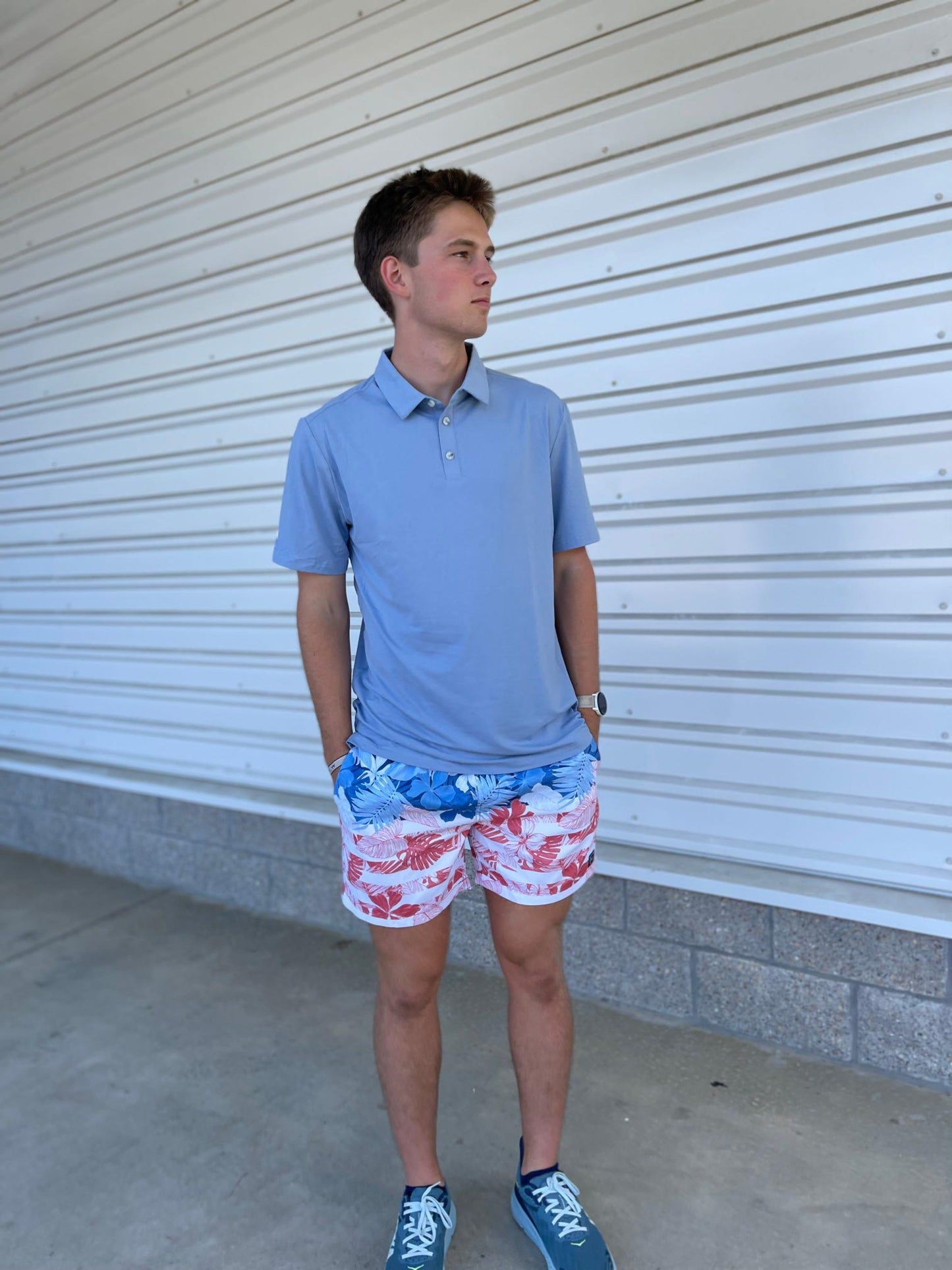 Men's Swim Shorts with Tropical Flag