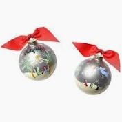 O HOLY NIGHT ROUND GLASS ORNAMENT