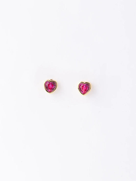 Tara Heart Earrings | Pink