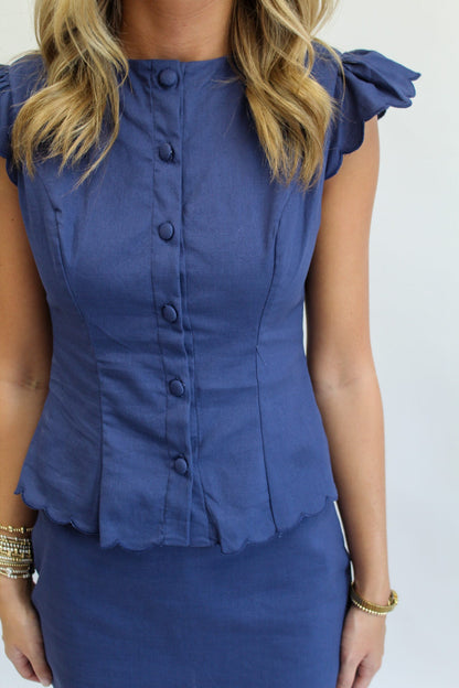 Navy Daydream Mini Skort Set