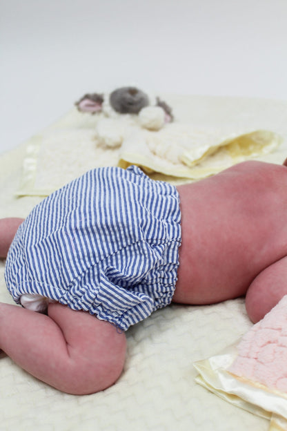 Navy Seersucker Bloomers 0-6M